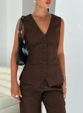 Ambient Longline Button Up Top Chocolate