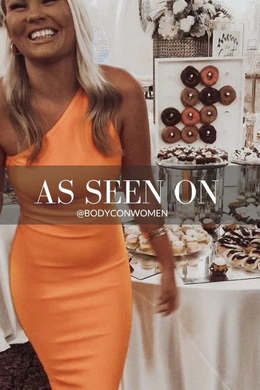 Joi Bodycon Midi Dress Apricot Orange