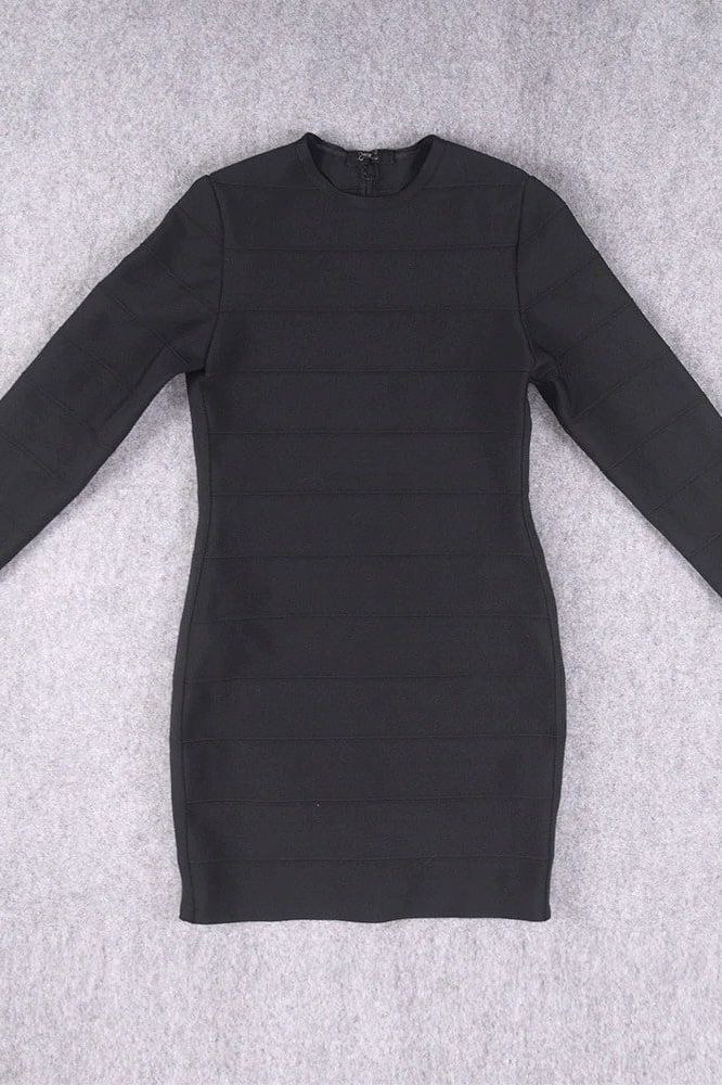 Pamela Long Sleeve Bandage Mini Dress Classic Black Sale
