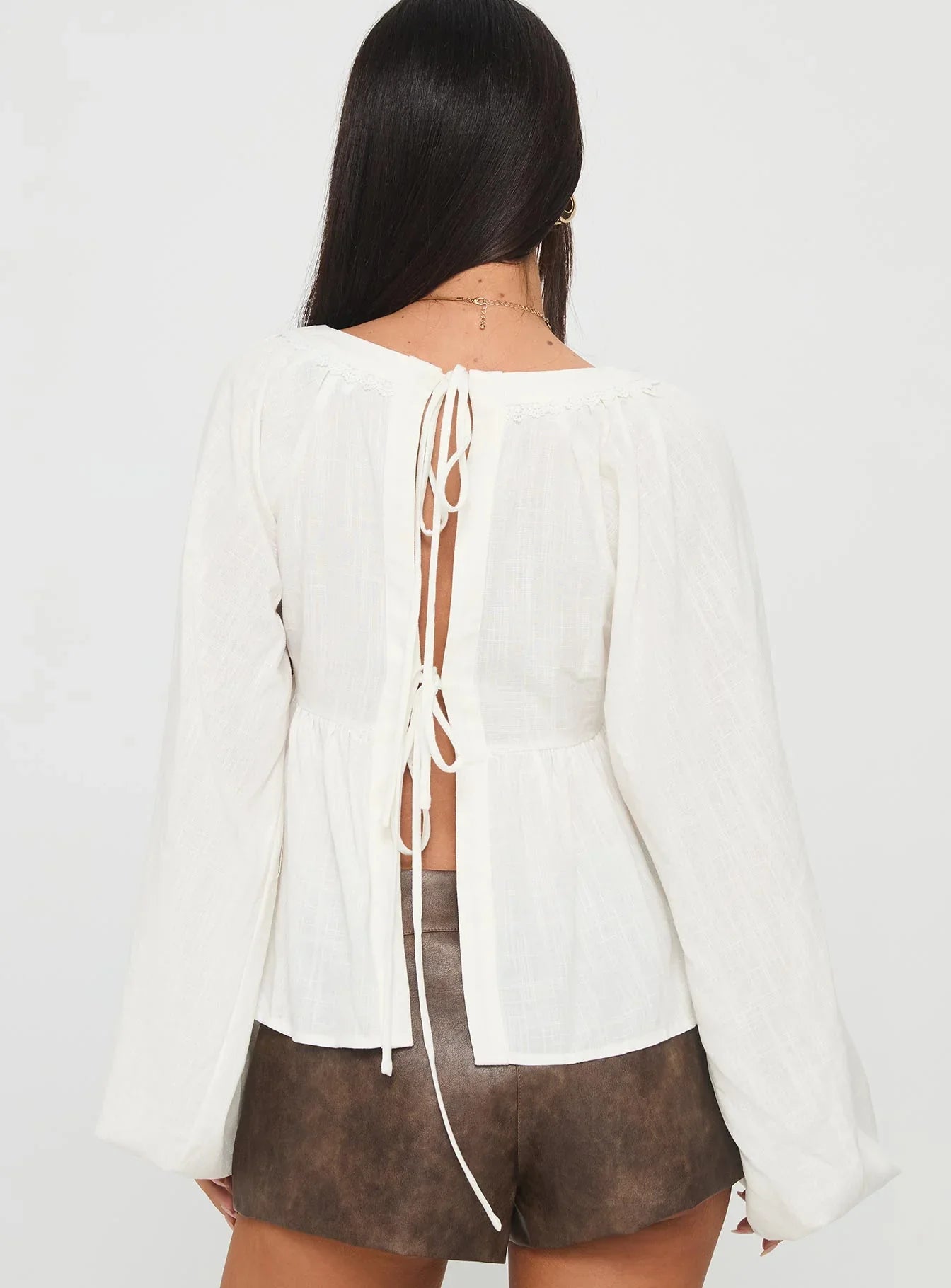 Benjie Long Sleeve Top White