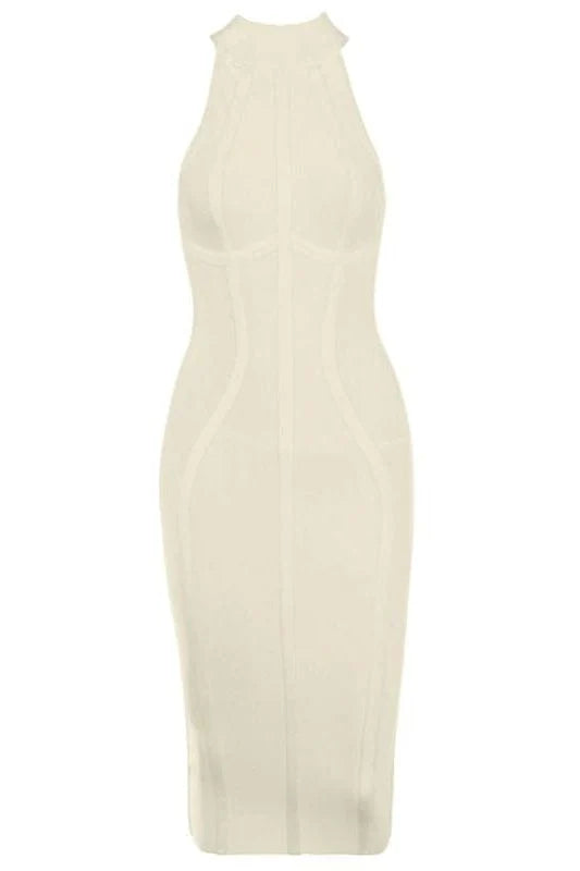 Lea Bandage Midi Dress Beige