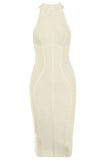 Lea Bandage Midi Dress Beige