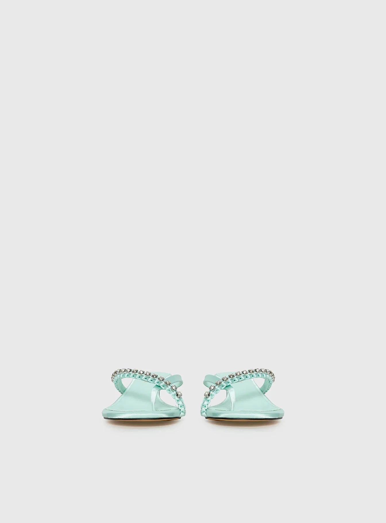 Little Italy Diamante Detail Thong Heels Aqua