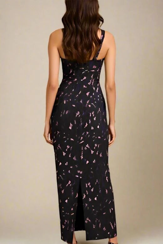 Odette Bodycon Lace Maxi Dress Classic Black