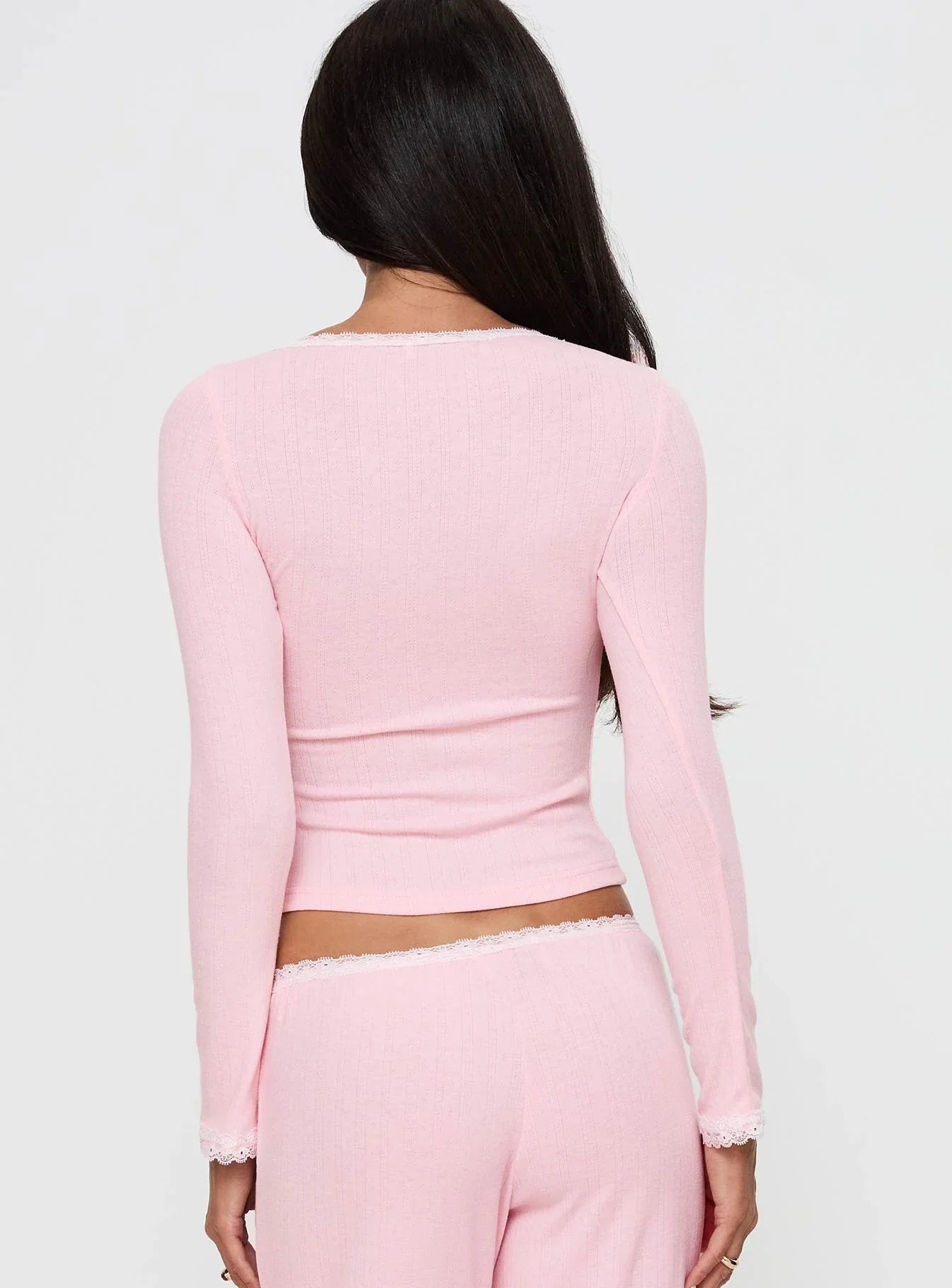 Whimsie Long Sleeve Sleep Top Pink