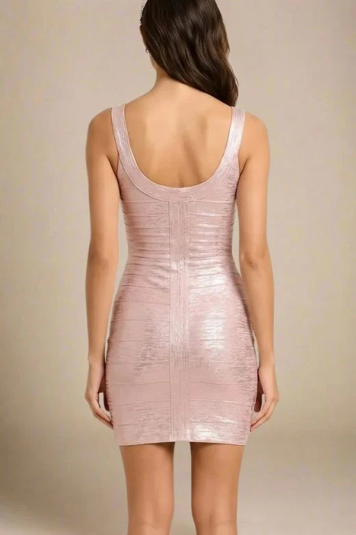 Cindy Bandage Mini Dress Rose