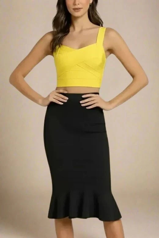 Jay Bandage Crop Top Sun Yellow