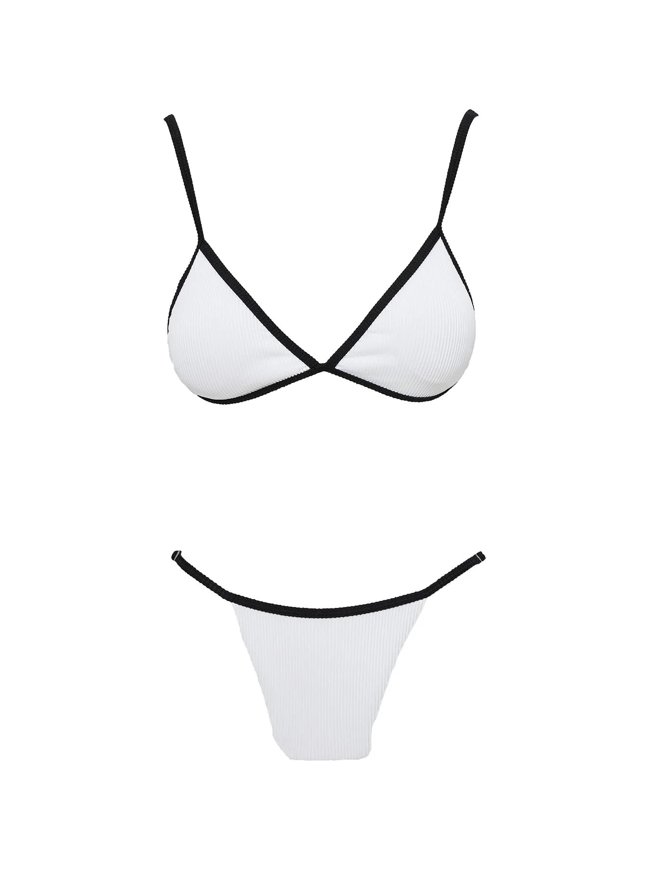 Olivia Adjustable Cheeky Bikini Bottom White Black