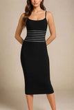 Abigail Bodycon Midi Dress Classic Black