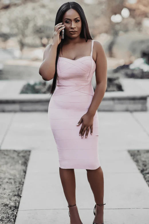 Heidi Bandage Midi Dress Silver Sale
