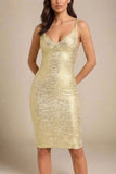Kit Bandage Dress Gold