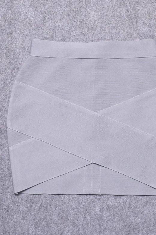 Jay High Waist Bandage Mini Skirt Grey