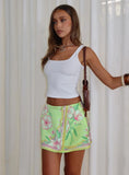 Provoke Mini Skirt Green Floral