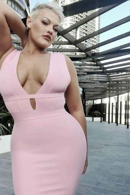 Bay Bandage Dress Blush Pink Sale