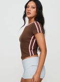 Baseline Scoop Rib Tee Brown Pink