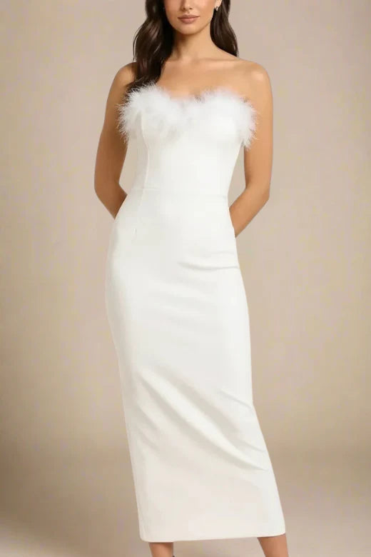Erin Bandage Maxi Dress White Pearl