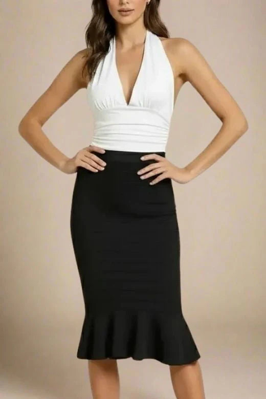 Aby Halter Neck Top White Pearl