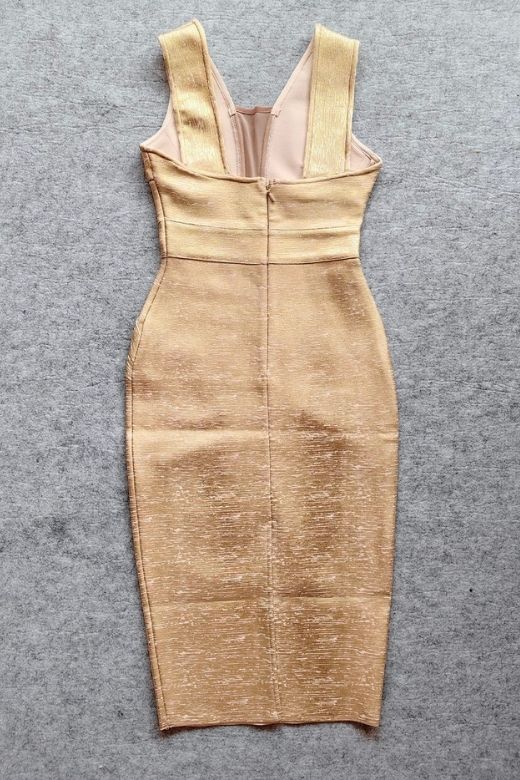 Tyler Bodycon Dress Gold