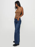 Everlong Mid Rise Wide Leg Jeans Dark Blue Wash