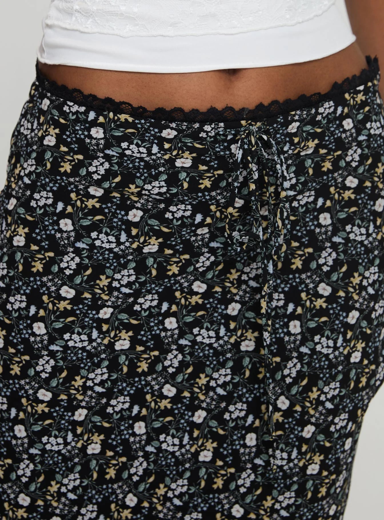Emily Maxi Skirt Blue Black Floral