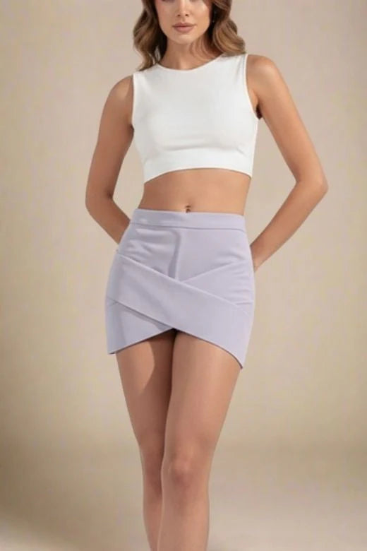 Jay High Waist Bandage Mini Skirt Grey