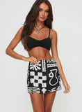 Caraliia Mini Skirt Black Cream
