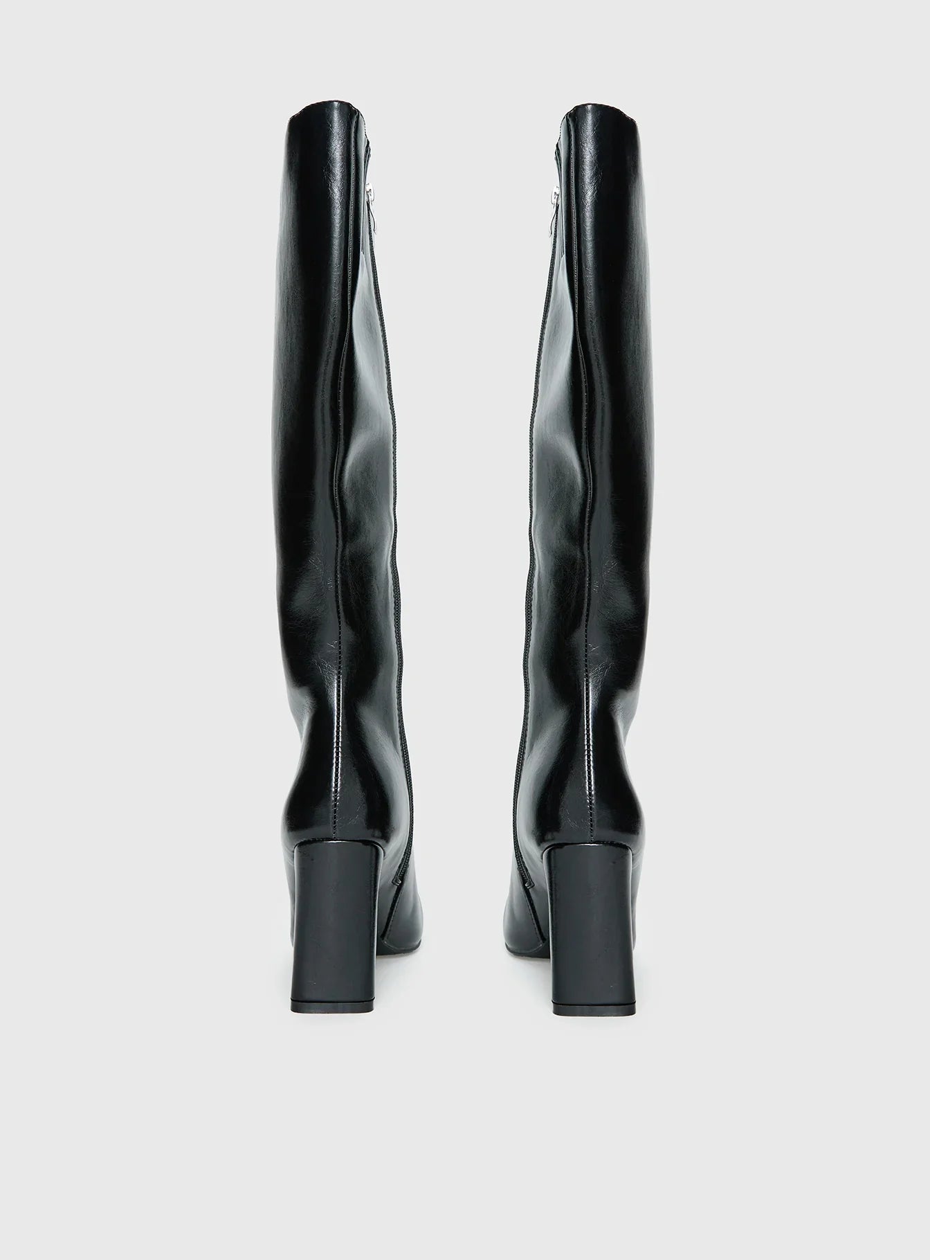 Sawyer Knee High Boots Black Crinkle