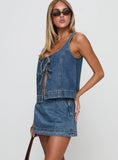 Stefenie Denim Skort Mid Wash Petite