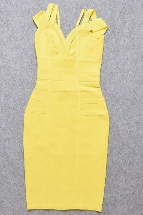 Sia Bandage Dress Sun Yellow Sale
