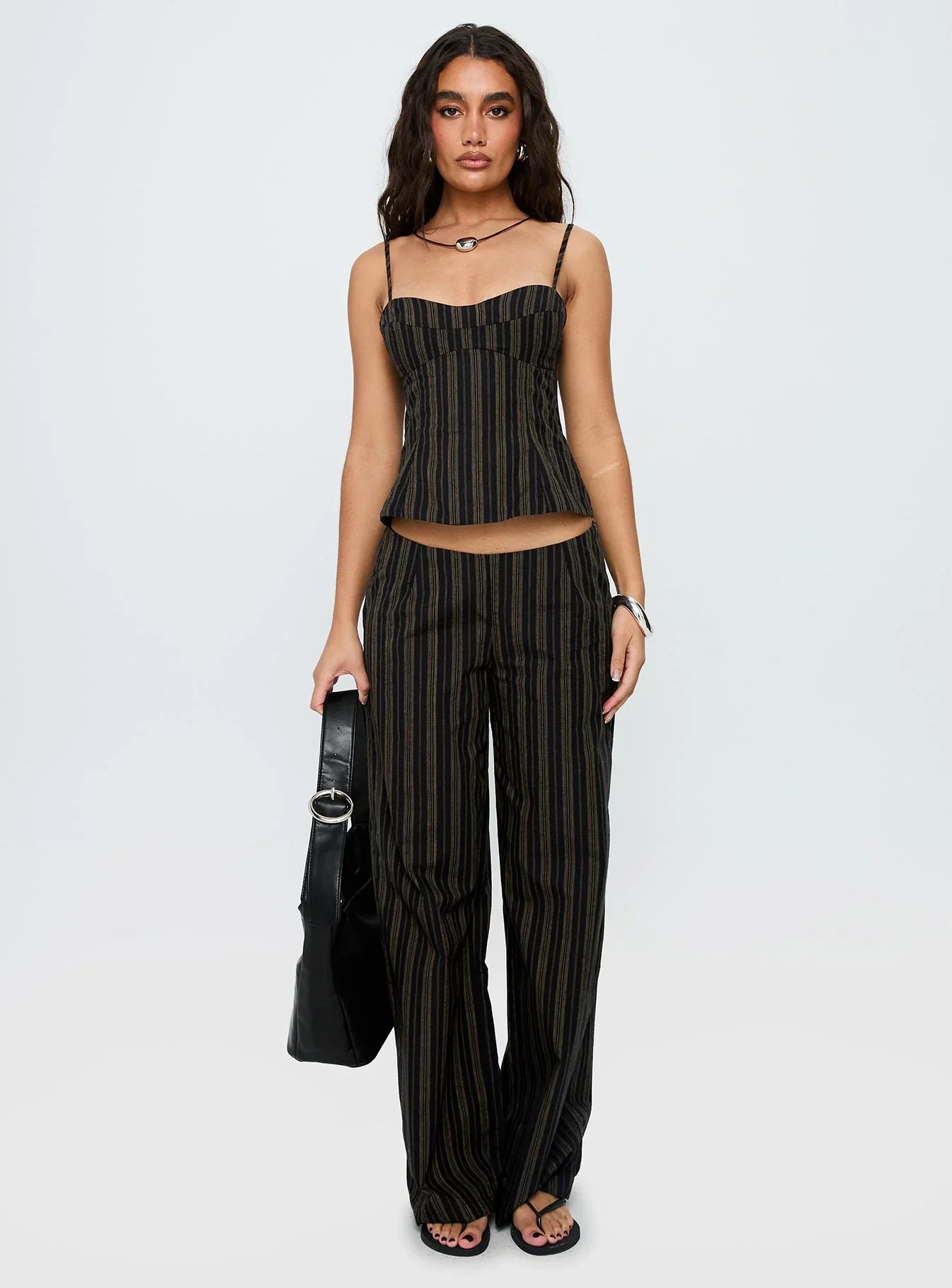 Kierstyn Corset Set Black Stripe Tall