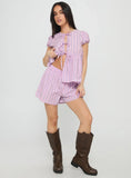 Drop Dead Gorgeous Tie Up Set Purple Stripe