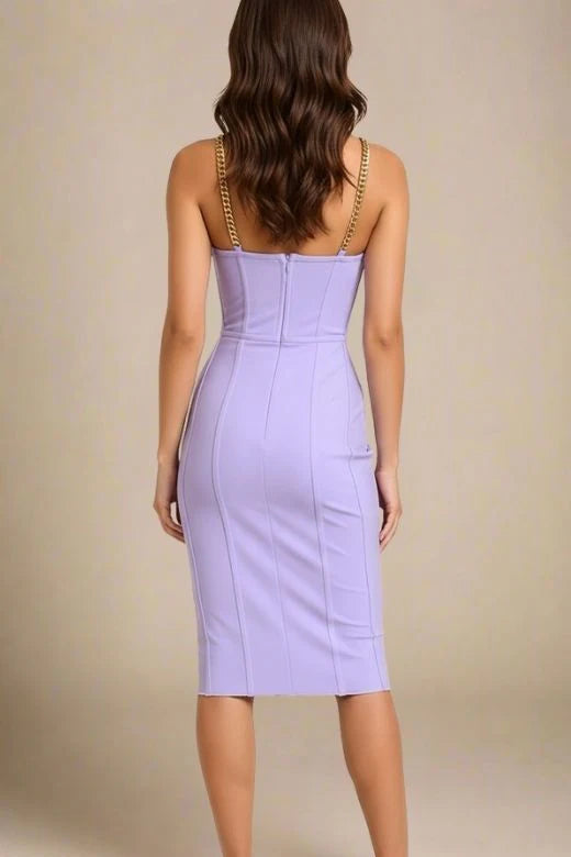Leah Bodycon Dress Violet Purple Sale