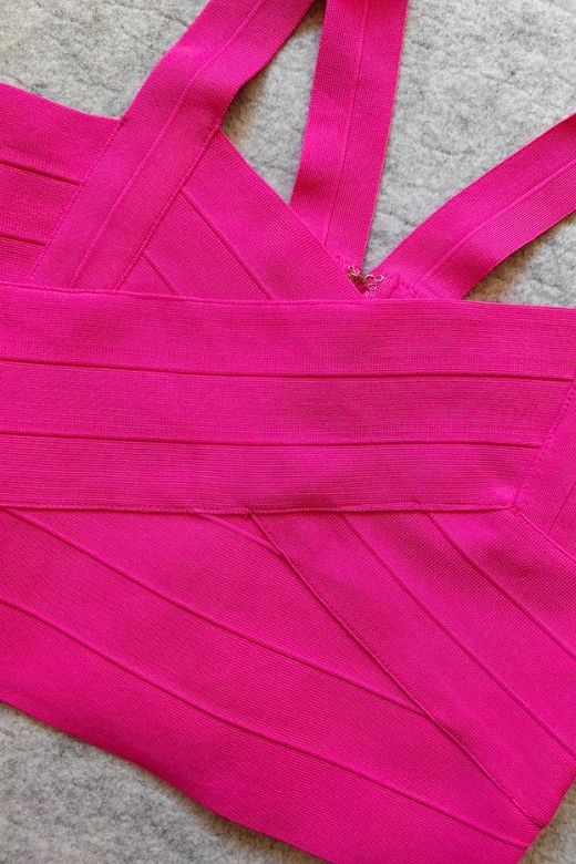 Jay Bandage Crop Top Hot Pink