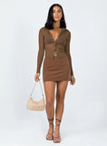 Selby Mini Skirt Brown Glitter