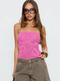 Cypressa Crochet Strapless Top Berry Pink