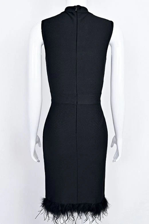 Erin High Neck Bandage Dress Classic Black