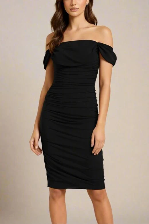 Zia Bodycon Wrap Dress Classic Black