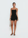 Piatta Wrap Playsuit Black