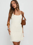 Mianna Halter Mini Dress Cream