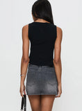 Paulette Denim Mini Skirt Grey Wash