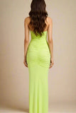 Bella Bodycon Wrap Maxi Dress Neon Green