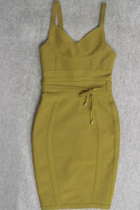 Bek Bandage Dress Olive Green