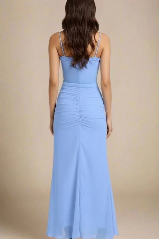 Noah Bodycon Wrap Midi Dress Azure Blue