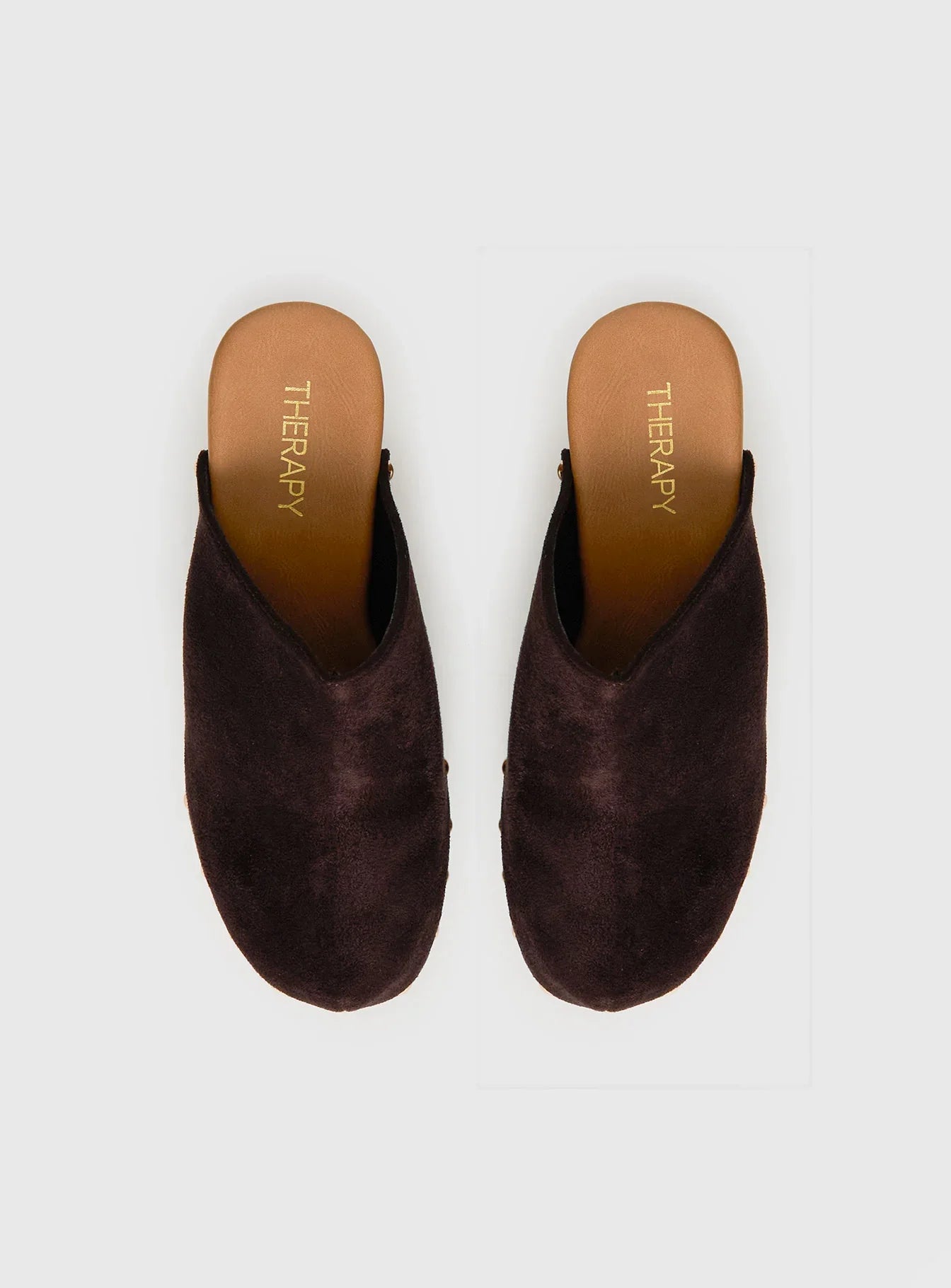 Therapy Banks Platform Clog Heels Brown