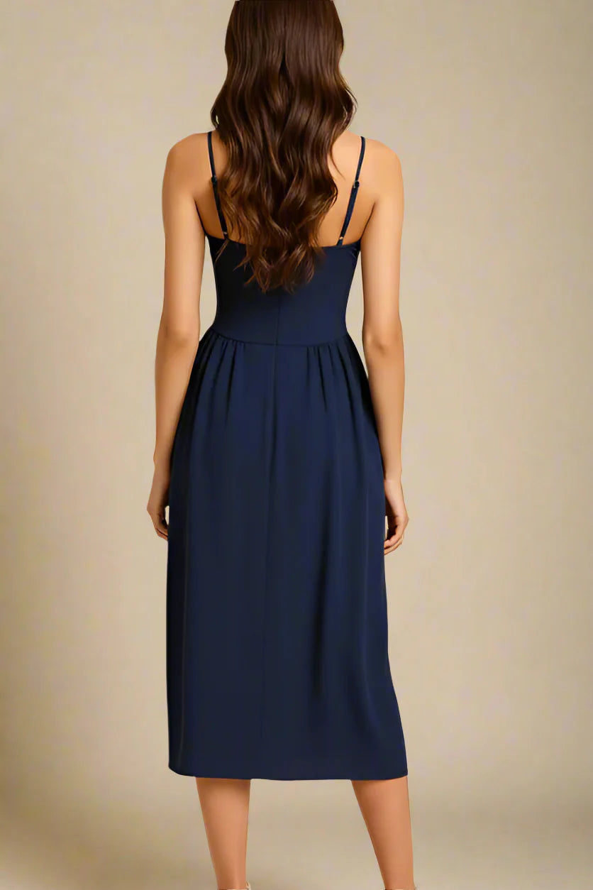 Everly Midi Dress Navy Blue Sale