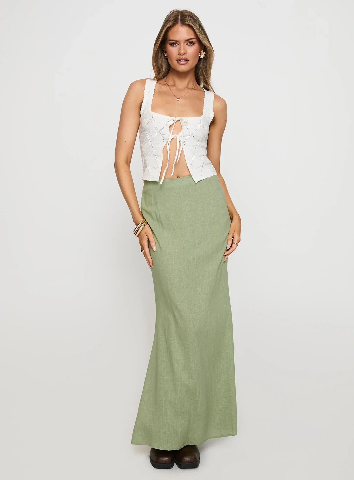 Sophia Maxi Skirt Green