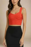 Jay Bandage Crop Top Lipstick Red