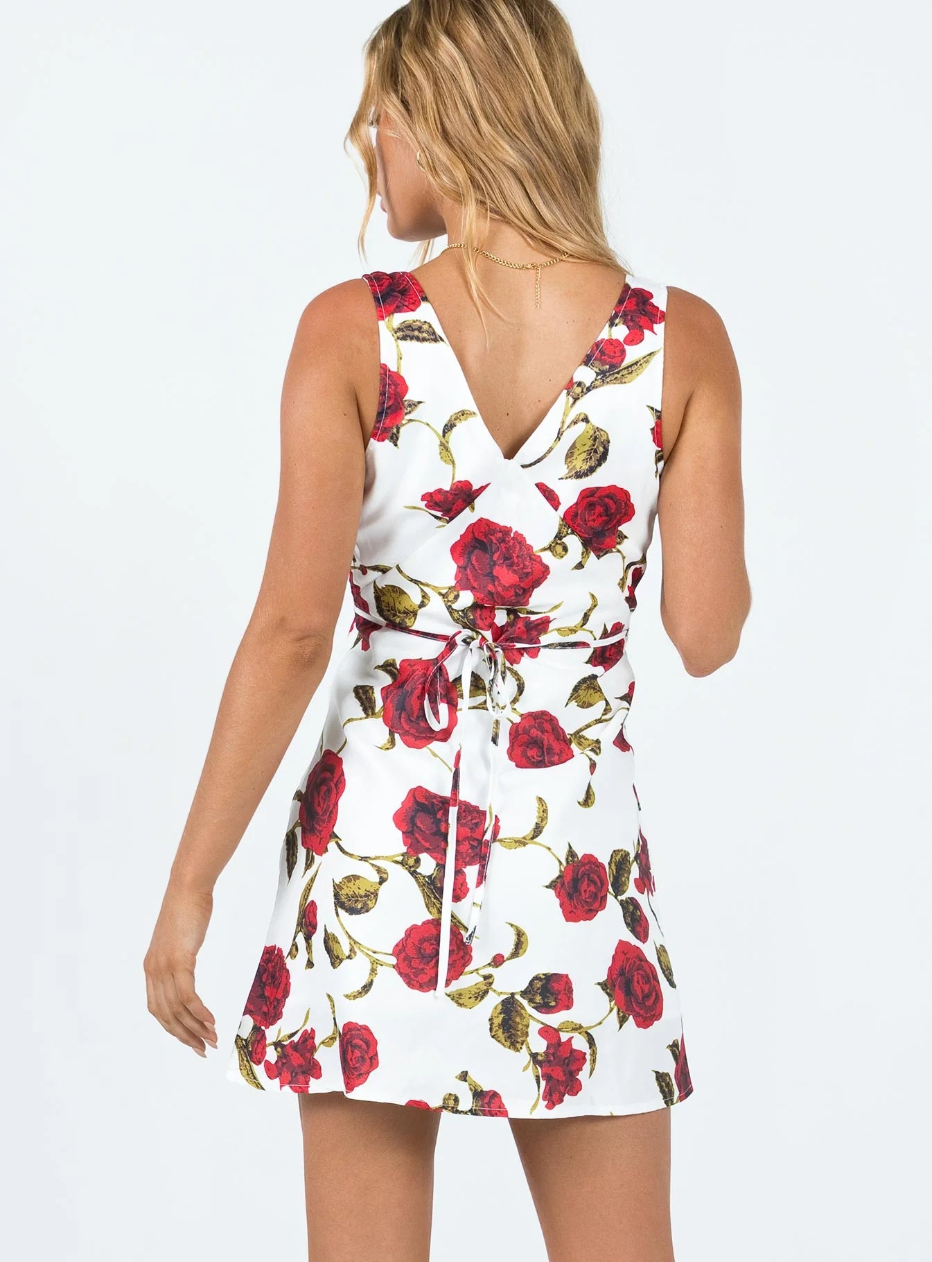 Nellie Mini Dress White Red Floral