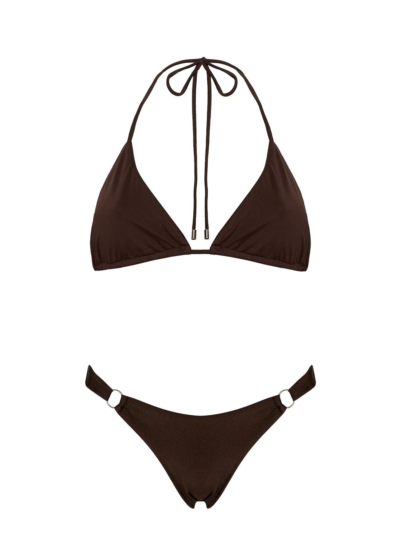 Kennedie Shine High Cut Ring Bikini Bottoms Chocolate Brown
