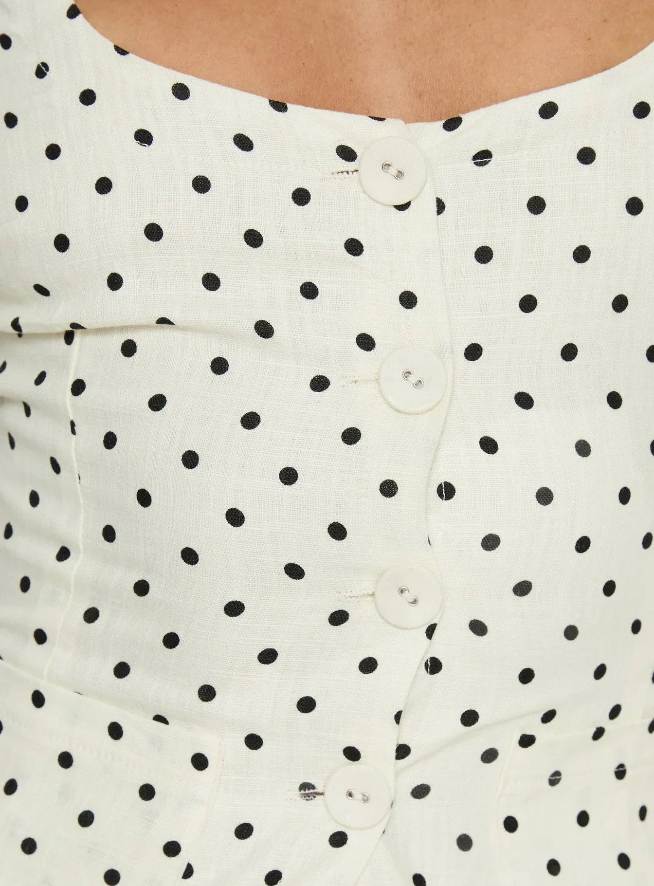 Spirito Vest Top White Polka